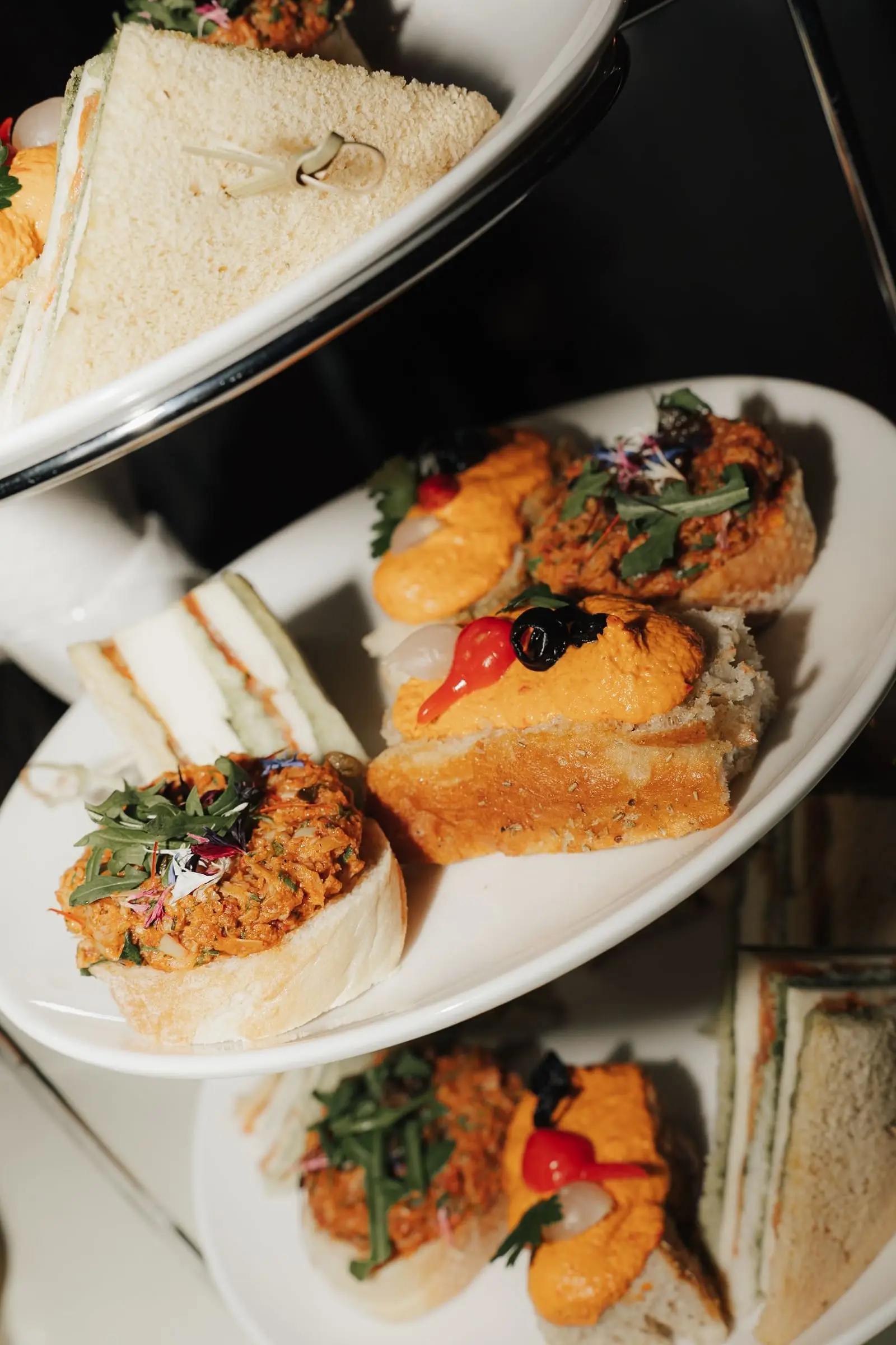 Finger food served at the wedding reception